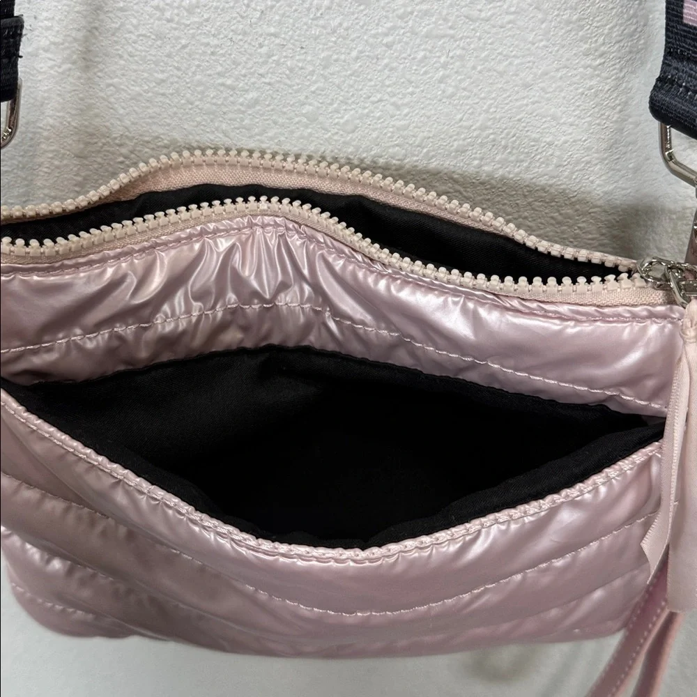 LemonBella‎ small puffer Pink Quilted Crossbody Bag wristlet
